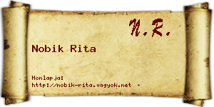Nobik Rita névjegykártya